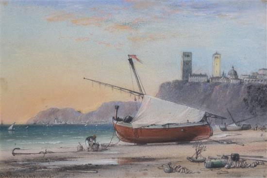 Edward William Cooke (1811-1880) Low tide on the Italian coast 6.75 x 9.75in.